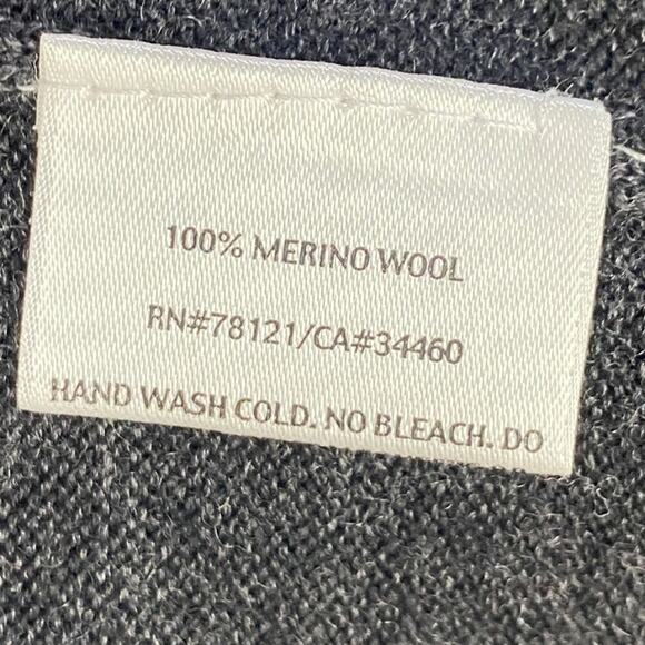 Eileen Fisher Merino Wool Cardigan Sweater Longline Cinched Tie Waist Gray Small - Picture 7 of 8